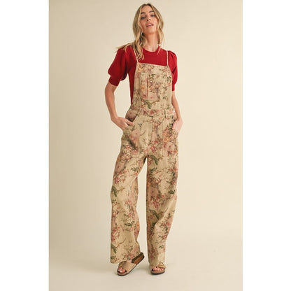 Tansy Vintage Floral Wide Leg Overalls