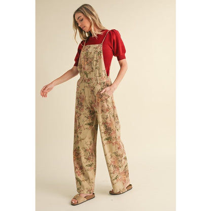 Tansy Vintage Floral Wide Leg Overalls