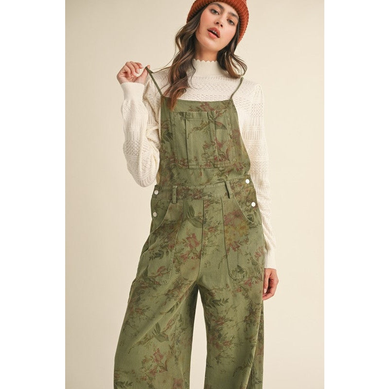 Tansy Vintage Floral Wide Leg Overalls