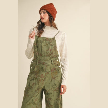 Tansy Vintage Floral Wide Leg Overalls