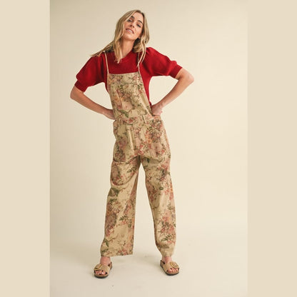 Tansy Vintage Floral Wide Leg Overalls