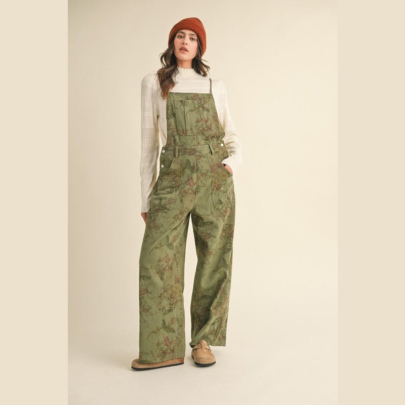 Tansy Vintage Floral Wide Leg Overalls