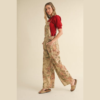 Tansy Vintage Floral Wide Leg Overalls