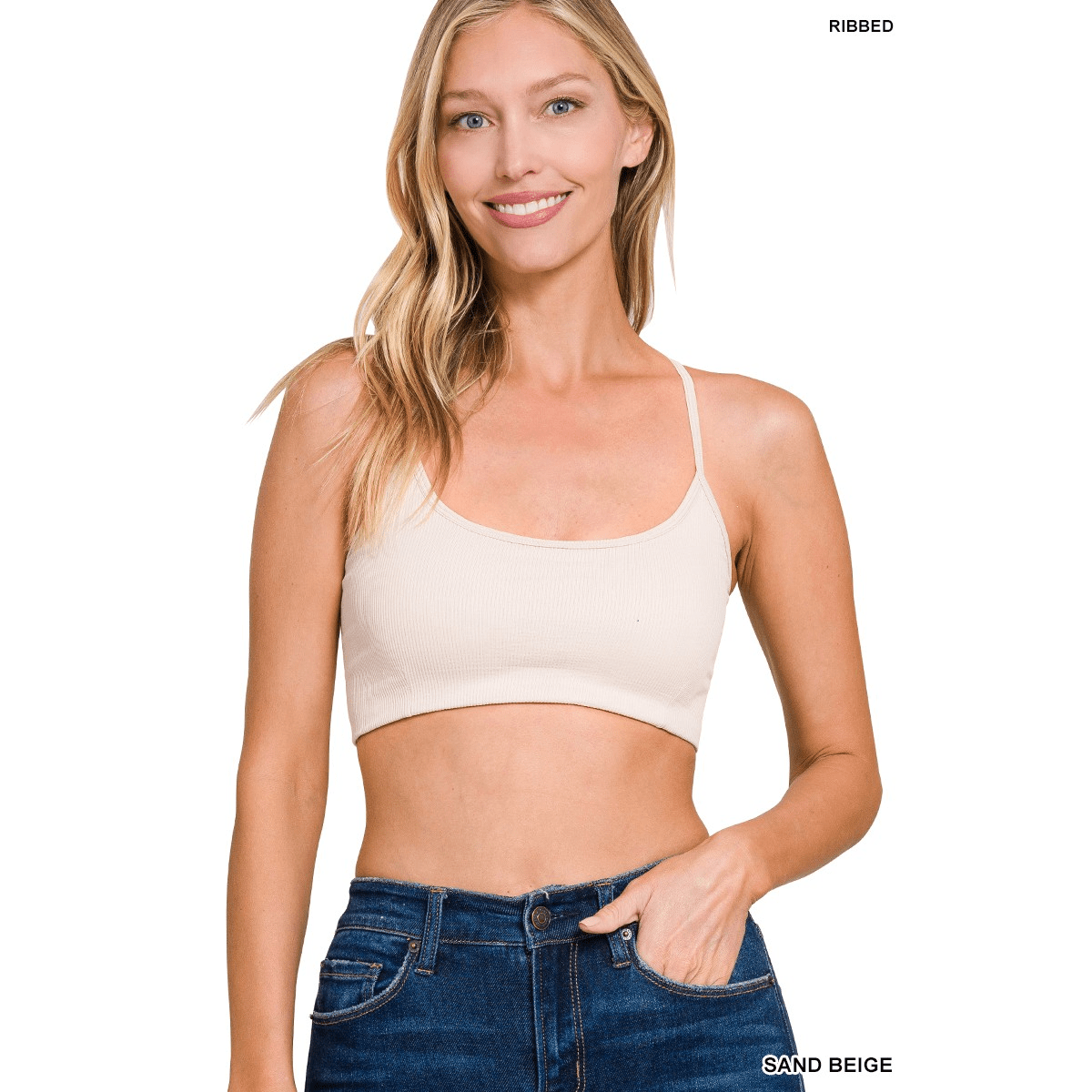 Seamless Ribbed Cross Back Bralette - The Feral Market