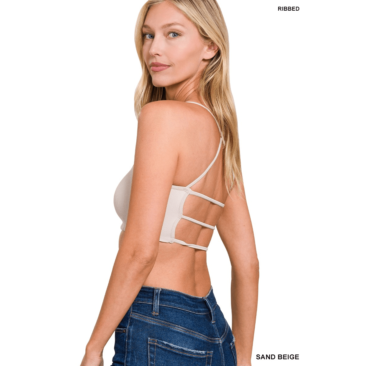 Seamless Ribbed Cross Back Bralette - The Feral Market
