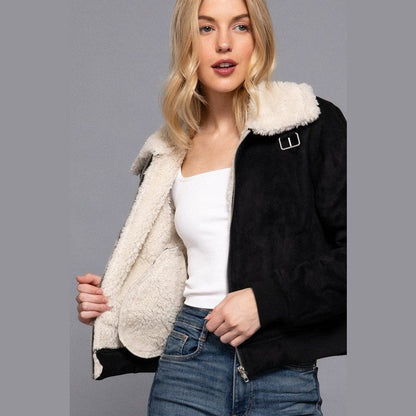 Katie Vegan Suede Fur Jacket