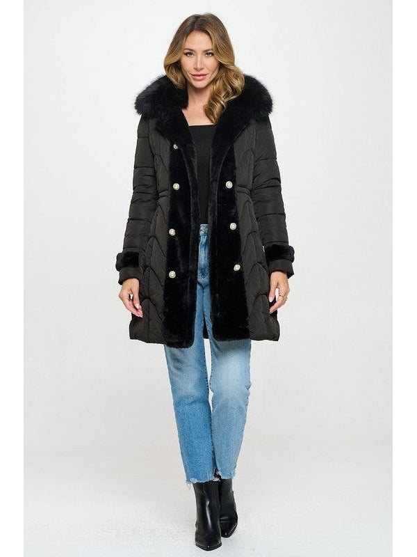 Jaclyn Women's Coquette Inspired Puffer Coat