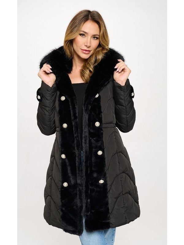 Jaclyn Women's Coquette Inspired Puffer Coat