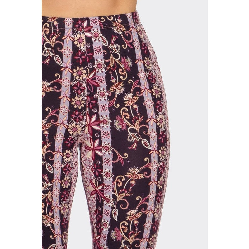 Magenta Florals Flare Pants