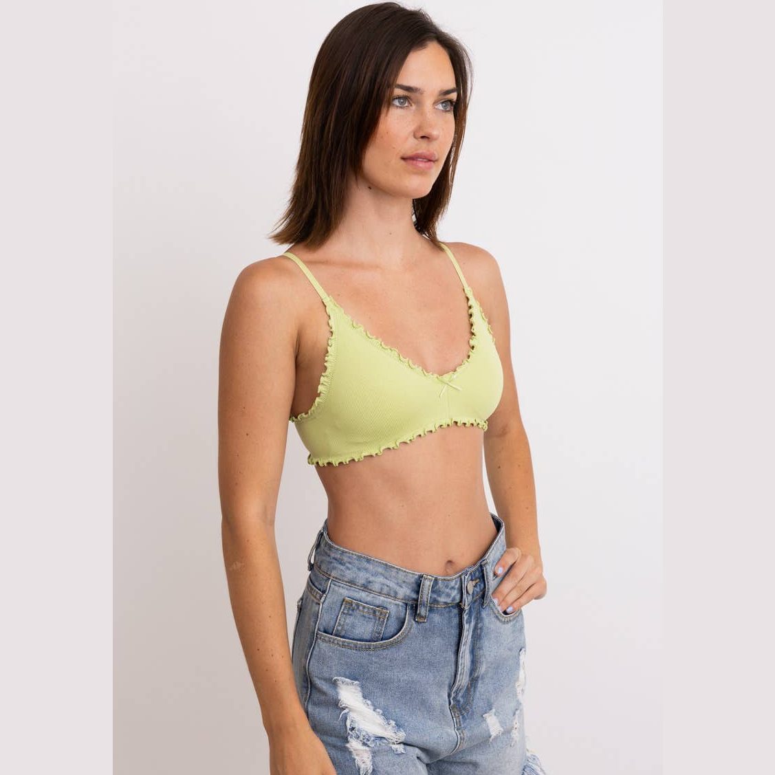 Seamless Lettuce Edge Bow Tie Triangle Bralette