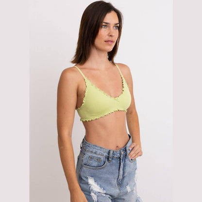 Seamless Lettuce Edge Bow Tie Triangle Bralette