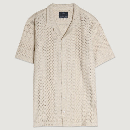 Men's Crochet Camp Shirt