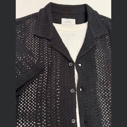 Men's Crochet Camp Shirt