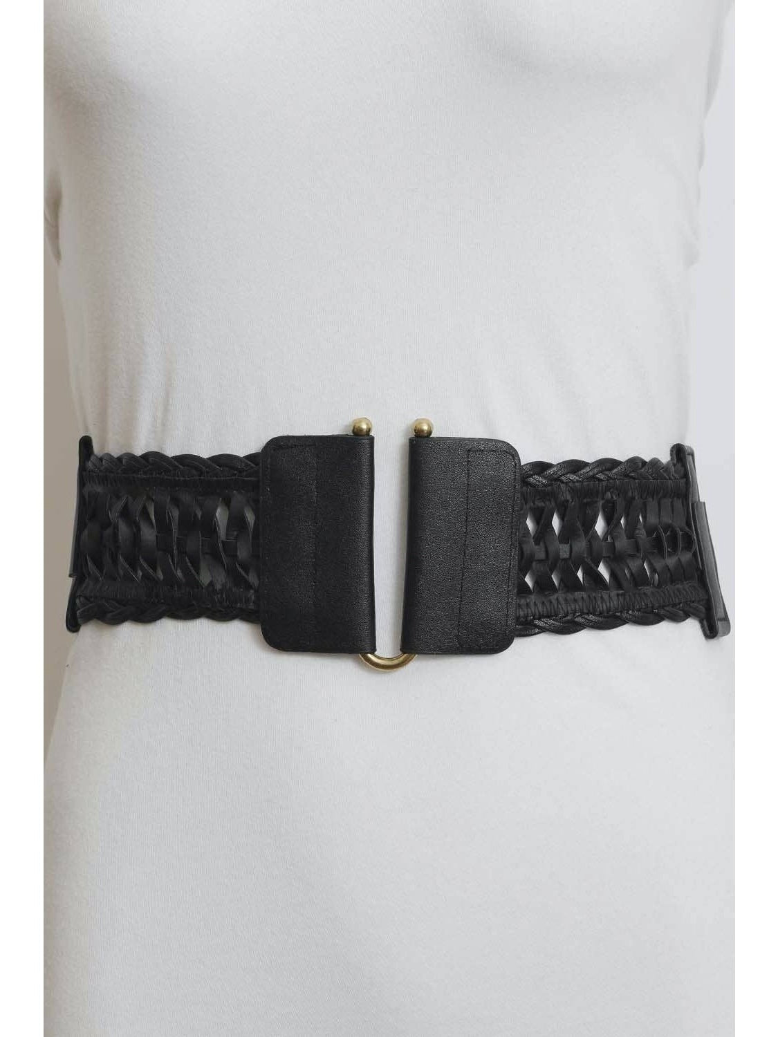 Vegan Leather Braided Waist Belt