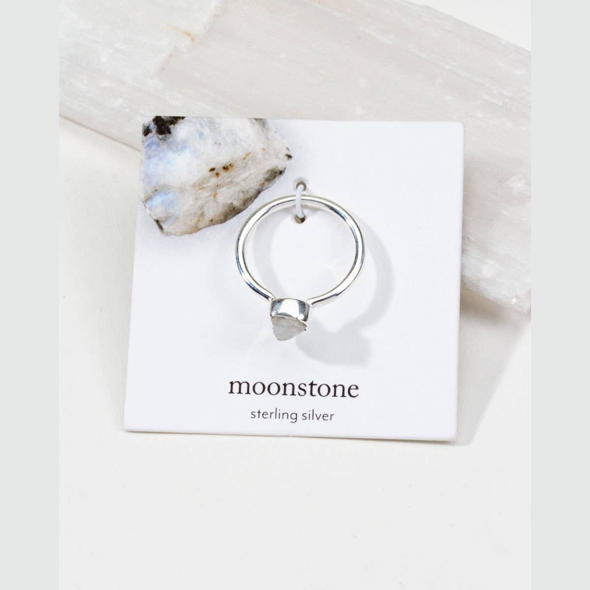 Sterling Silver Shine On Moonstone Ring- Size's 5-9