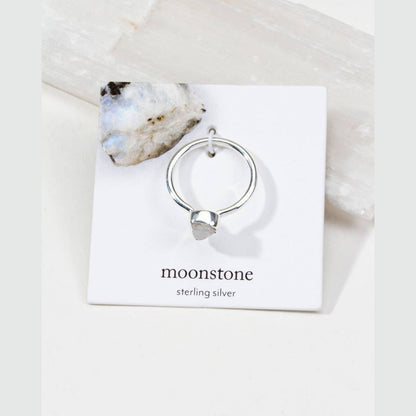Sterling Silver Shine On Moonstone Ring- Size's 5-9