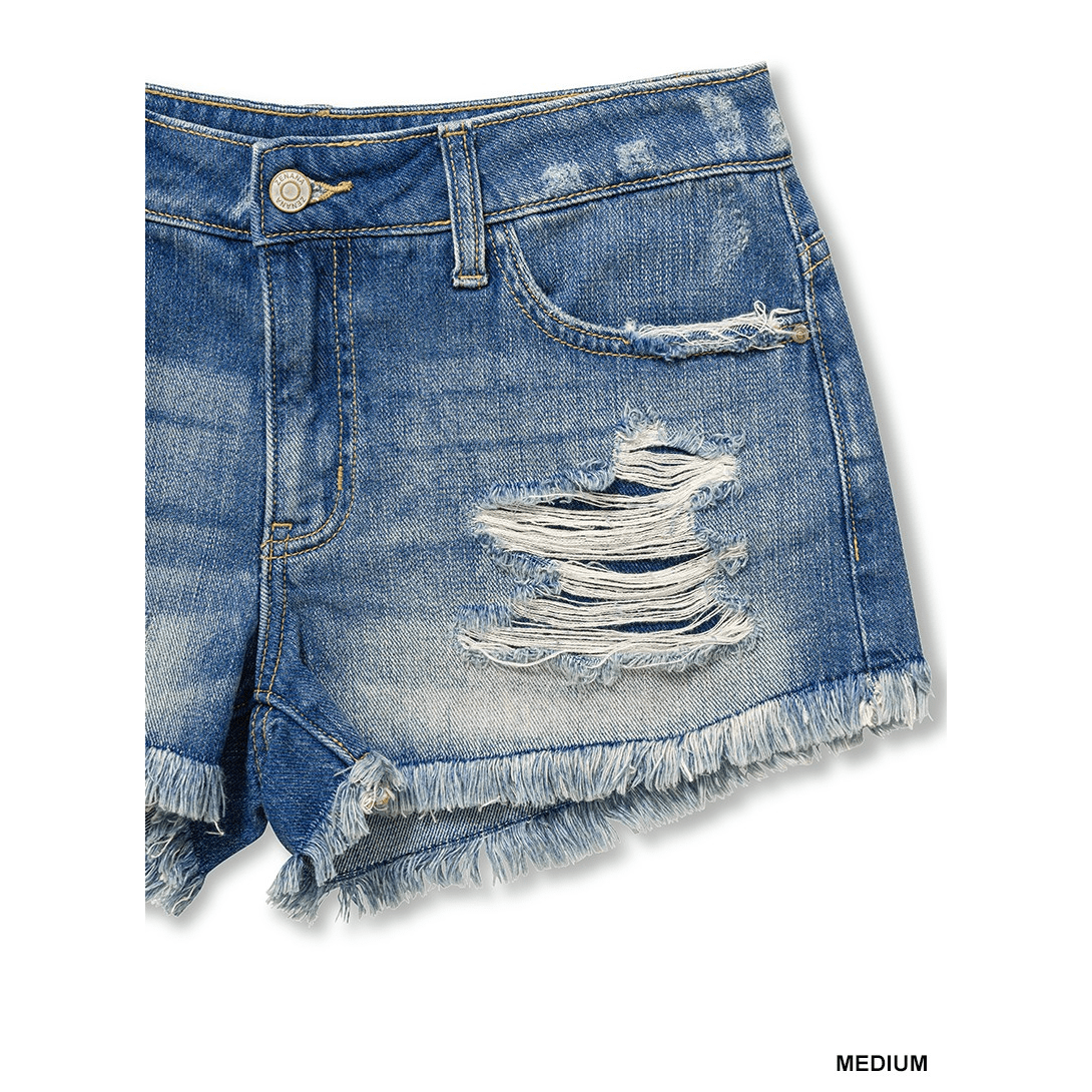 Distressed Denim Shorts