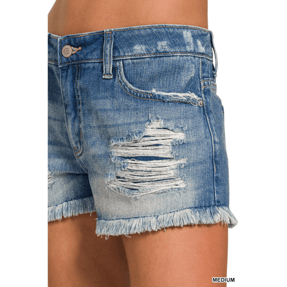 Distressed Denim Shorts