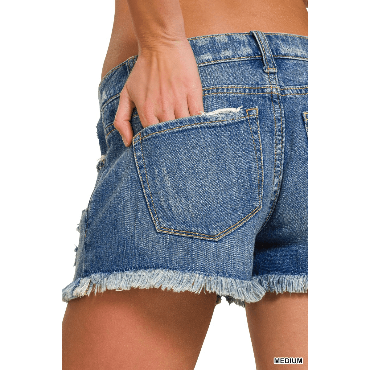 Distressed Denim Shorts
