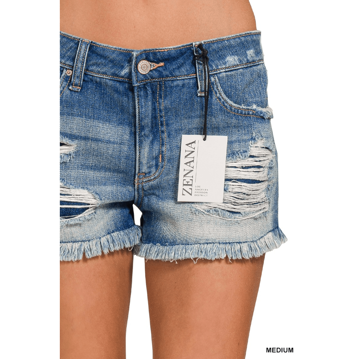 Distressed Denim Shorts