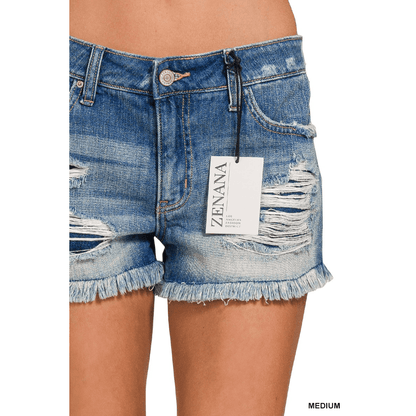 Distressed Denim Shorts