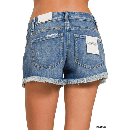Distressed Denim Shorts