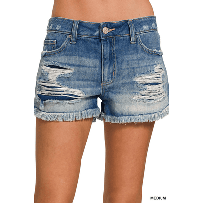Distressed Denim Shorts