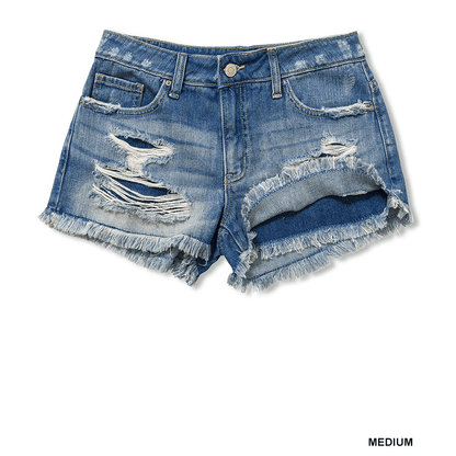 Distressed Denim Shorts