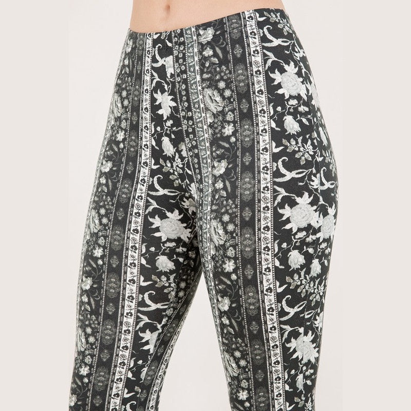 Dark Floral Flare Pants - The Feral Market