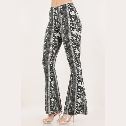 Dark Floral Flare Pants - The Feral Market