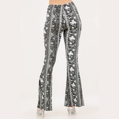 Dark Floral Flare Pants - The Feral Market