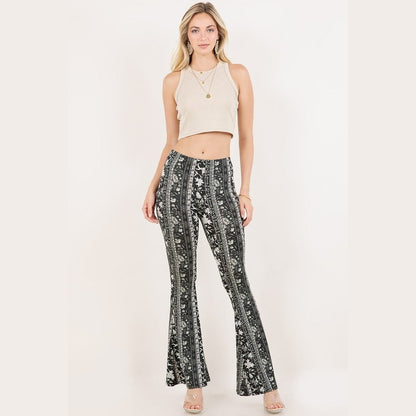 Dark Floral Flare Pants - The Feral Market