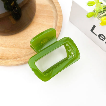 Square Thickened Hair Clip,Green Series Claw Clip