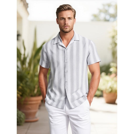 Men's Textured Stripe Shirt