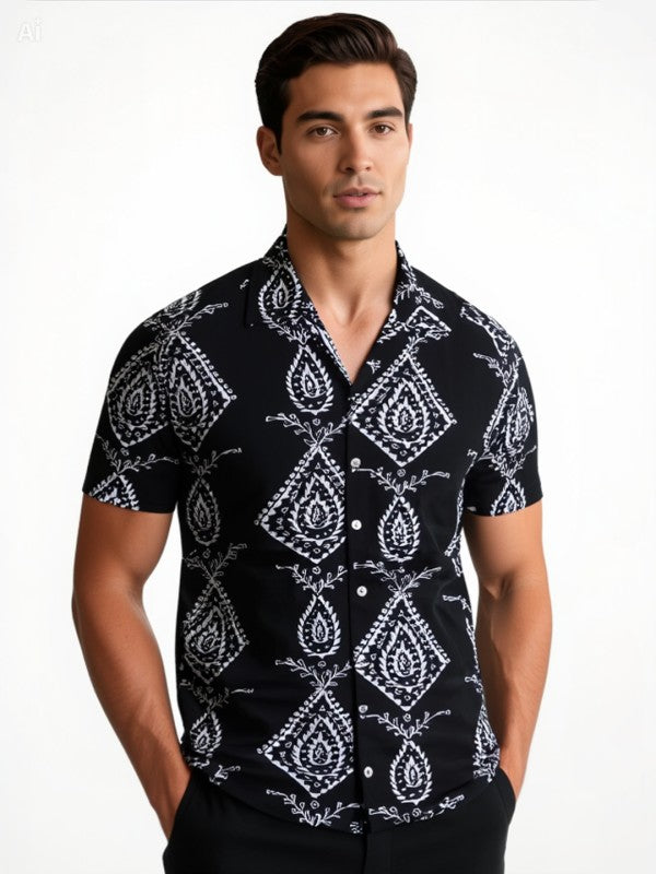 Men's Boho Print Camp Shirt