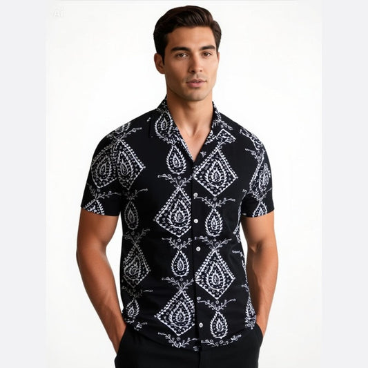 Men's Boho Print Camp Shirt