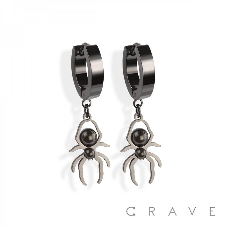 SS EARRINGS WITH SPIDER PENDANT
