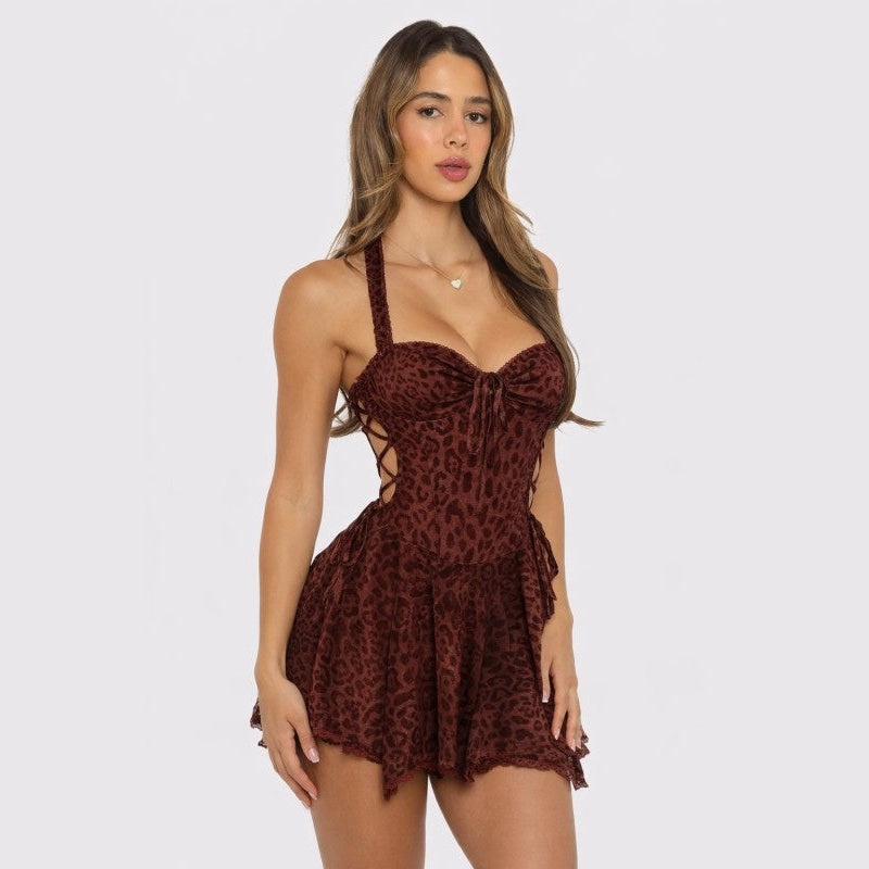 Lace-up Side Detail Mini Dress - The Feral Market