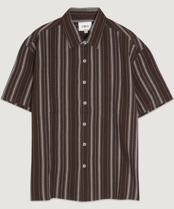 Men's Checker Striped  Shirt