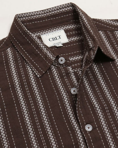 Men's Checker Striped  Shirt