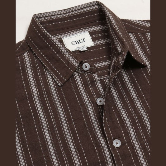 Men's Checker Striped  Shirt