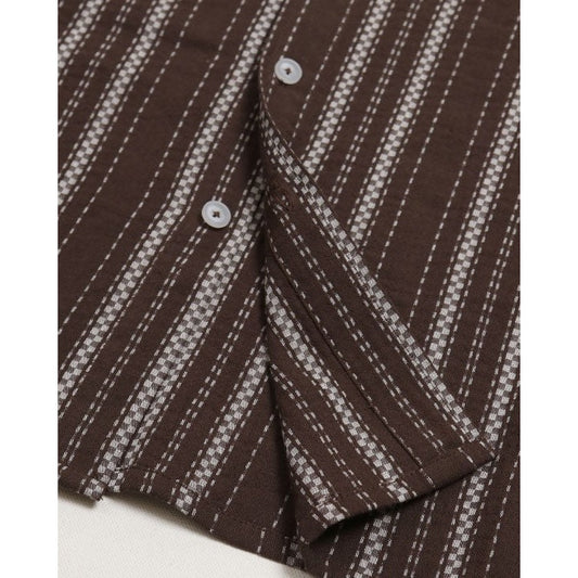 Men's Checker Striped  Shirt