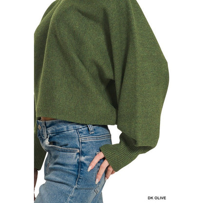 Boat Neck Balloon Sleeve Sweater