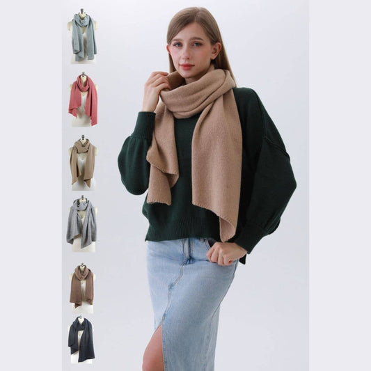 Solid Woven Bias-Cut Scarf