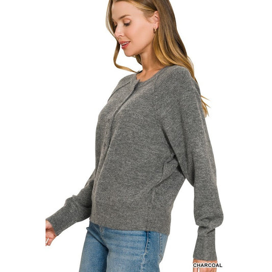 Half Button Henley Sweater