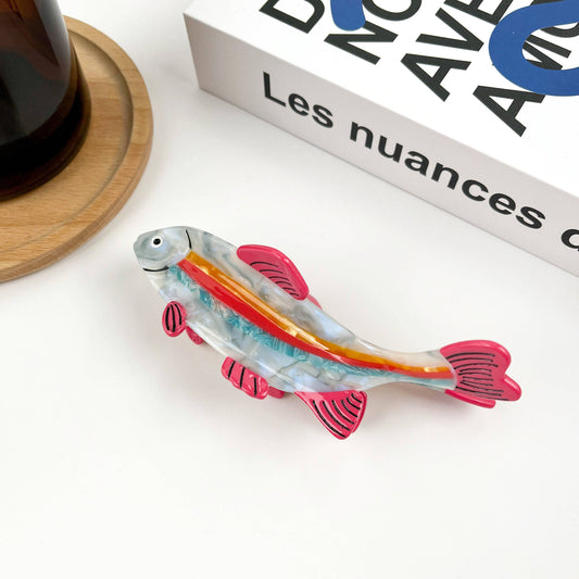 Striped Fish Hair Clip, Acetate Claw Clip