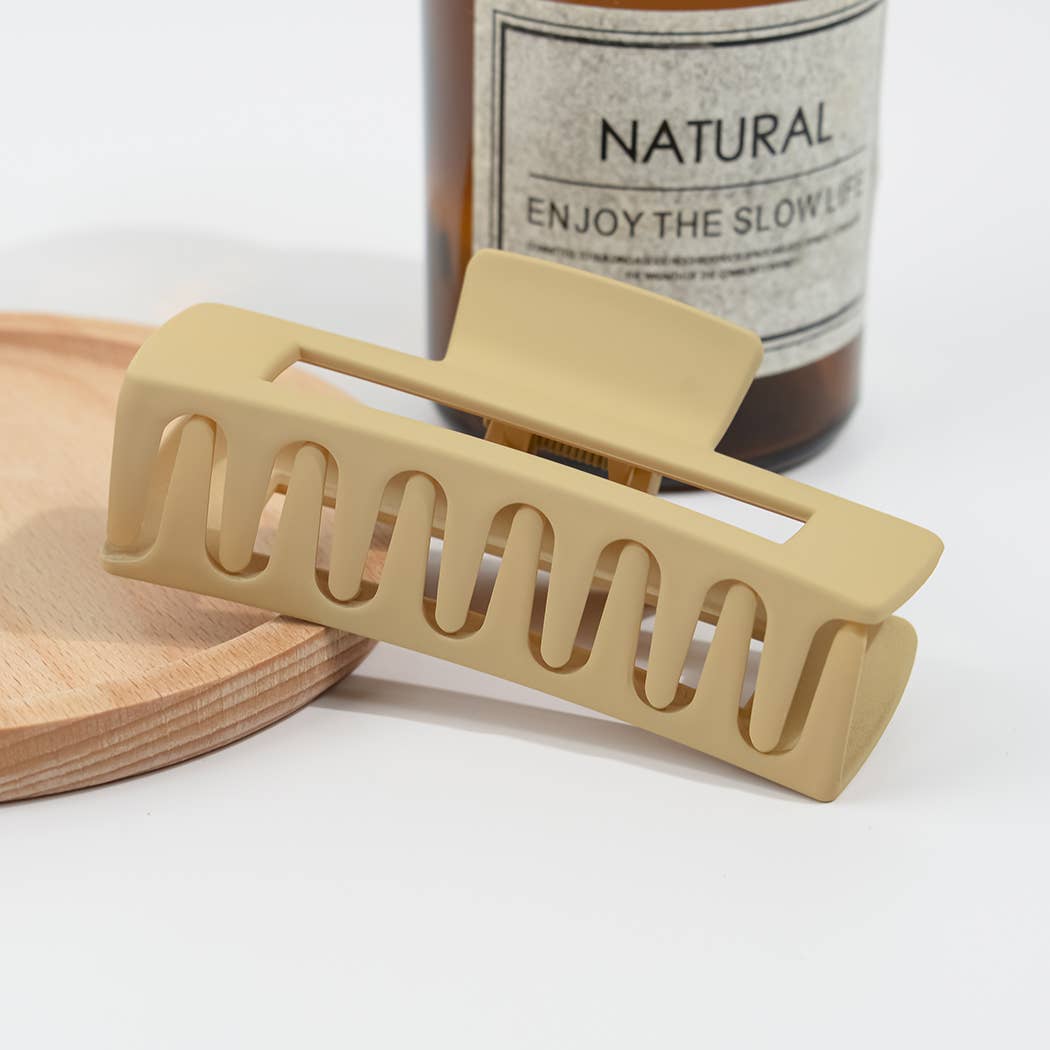 4.13'' Frosted Solid Color Rectangle Hair Clip