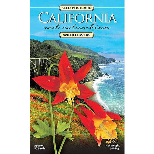 California Red Columbine Wildflower Seed Packet