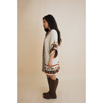 Southwestern Kachina Print Knit Cardigan