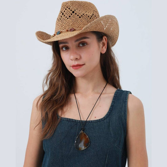 Woven Brim Cowboy Hat: Textured Western Hat